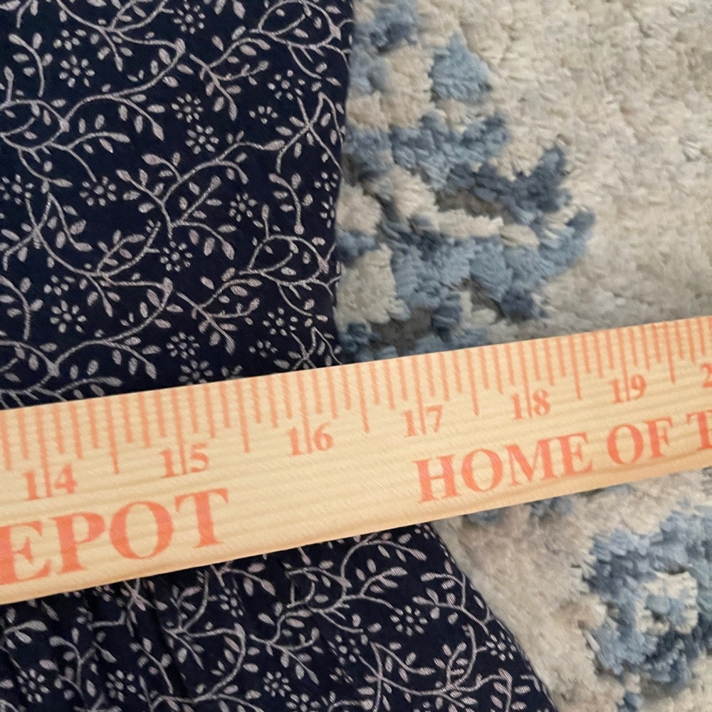Anthropologie Meadows Amaryllis Floral Dress Navy Cotton Prairie Cottagecore 10 - Picture 11 of 14